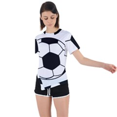 Soccer Lovers Gift Asymmetrical Short Sleeve Sports Tee by ChezDeesTees