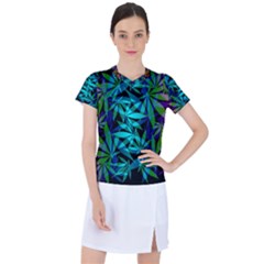 420 Ganja Pattern, Weed Leafs, Marihujana In Colors Women s Sports Top by Casemiro