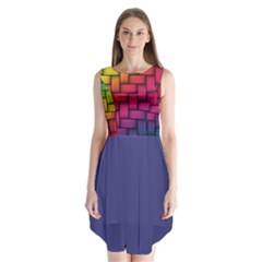 Rainbow Weave Sleeveless Chiffon Dress   by Roshas