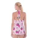 Seamless strawberry fruit pattern background Boyleg Halter Swimsuit  View2