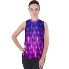 Shiny Stars Mock Neck Chiffon Sleeveless Top by Sparkle