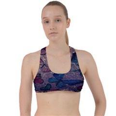 Glitter Butterfly Criss Cross Racerback Sports Bra by Sparkle