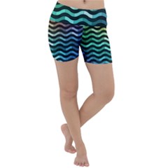 Digital Waves Lightweight Velour Yoga Shorts by Sparkle