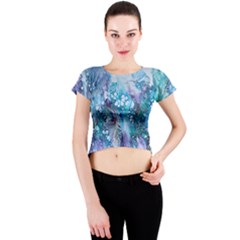 Sea Anemone  Crew Neck Crop Top by CKArtCreations