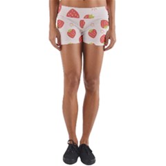 Strawberries-pattern-design Yoga Shorts by Vaneshart