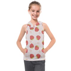 Strawberries-pattern-design Kids  Sleeveless Hoodie by Vaneshart