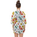 Seamless-hipster-pattern-with-watermelons-mint-geometric-figures Half Sleeve Chiffon Kimono View2