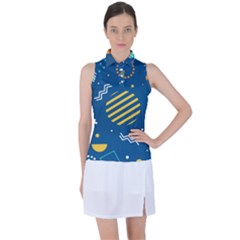 Flat-design-geometric-shapes-background Women s Sleeveless Polo Tee by Vaneshart