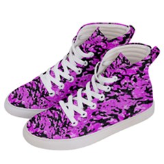 Pink Abstract Camo Women s Hi-top Skate Sneakers by crazymind