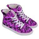 pink abstract camo Women s Hi-Top Skate Sneakers View3