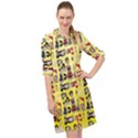 Kawaiicollagepattern3 Long Sleeve Mini Shirt Dress View1