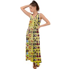 Kawaiicollagepattern3 V-neck Chiffon Maxi Dress by snowwhitegirl