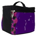 Purple Cat Ear Hat Girl Floral Wall Make Up Travel Bag (Small) View1