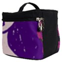 Purple Cat Ear Hat Girl Floral Wall Make Up Travel Bag (Small) View2