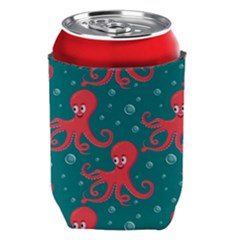 Cute Smiling Red Octopus Swimming Underwater Can Holder by BangZart