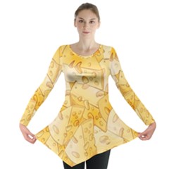 Cheese Slices Seamless Pattern Cartoon Style Long Sleeve Tunic  by BangZart