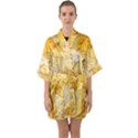 Cheese slices seamless pattern cartoon style Half Sleeve Satin Kimono  View1