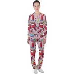 Tomato Seamless Pattern Juicy Tomatoes Food Sauce Ketchup Soup Paste With Fresh Red Vegetables Casual Jacket And Pants Set by BangZart