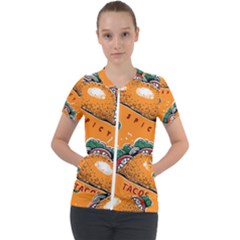 Seamless Pattern With Taco Short Sleeve Zip Up Jacket by BangZart