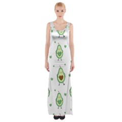 Cute Seamless Pattern With Avocado Lovers Thigh Split Maxi Dress by BangZart