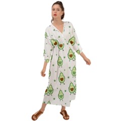 Cute Seamless Pattern With Avocado Lovers Grecian Style  Maxi Dress by BangZart