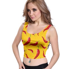 Chili Vegetable Pattern Background Crop Top by BangZart