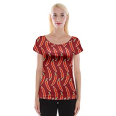 Chili Pattern Red Cap Sleeve Top by BangZart