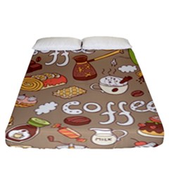 Vector Seamless Pattern With Doodle Coffee Equipment Fitted Sheet (california King Size) by BangZart