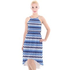 Zigzag Pattern Seamless Zig Zag Background Color High-low Halter Chiffon Dress  by BangZart