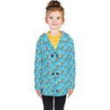 Clown Ghost Pattern Blue Kids  Double Breasted Button Coat View1