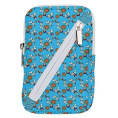 Clown Ghost Pattern Blue Belt Pouch Bag (large) by snowwhitegirl