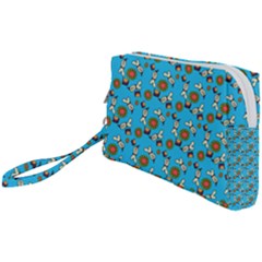 Clown Ghost Pattern Blue Wristlet Pouch Bag (small) by snowwhitegirl