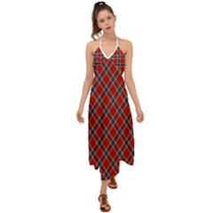 Scottish And Celtic Pattern - Braveheard Is Proud Of You Halter Tie Back Dress  by DinzDas