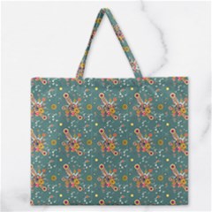 006 - Funky Oldschool 70s Wallpaper - Exploding Circles Zipper Large Tote Bag by DinzDas