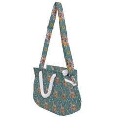 006 - Funky Oldschool 70s Wallpaper - Exploding Circles Rope Handles Shoulder Strap Bag by DinzDas