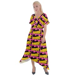 Haha - Nelson Pointing Finger At People - Funny Laugh Cross Front Sharkbite Hem Maxi Dress by DinzDas