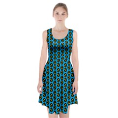 0059 Comic Head Bothered Smiley Pattern Racerback Midi Dress by DinzDas