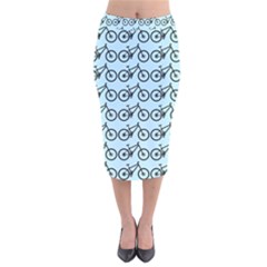 Mountain Bike - Mtb - Hardtail And Dirt Jump Velvet Midi Pencil Skirt by DinzDas