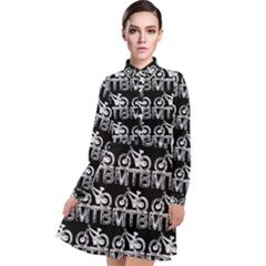 Mountain Bike - Mtb - Hardtail And Dirt Jump 2 Long Sleeve Chiffon Shirt Dress by DinzDas