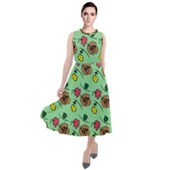 Lady Bug Fart - Nature And Insects Round Neck Boho Dress by DinzDas