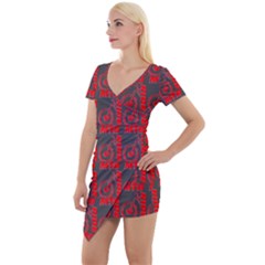 015 Mountain Bike - Mtb - Hardtail And Downhill Short Sleeve Asymmetric Mini Dress by DinzDas