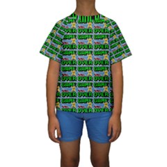 Game Over Karate And Gaming - Pixel Martial Arts Kids  Short Sleeve Swimwear by DinzDas