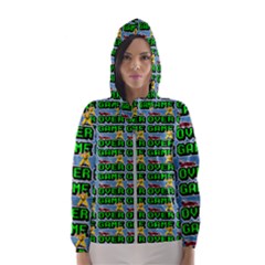 Game Over Karate And Gaming - Pixel Martial Arts Women s Hooded Windbreaker by DinzDas