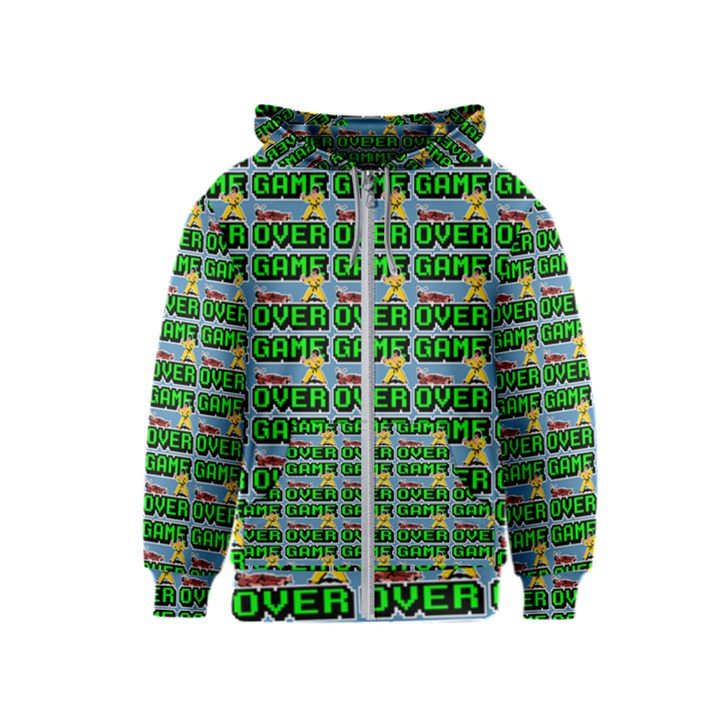 Game Over Karate And Gaming - Pixel Martial Arts Kids  Zipper Hoodie