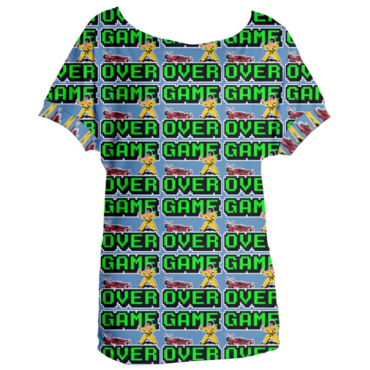 Game Over Karate And Gaming - Pixel Martial Arts Women s Oversized Tee