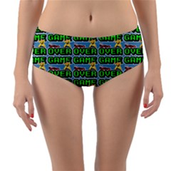 Game Over Karate And Gaming - Pixel Martial Arts Reversible Mid-waist Bikini Bottoms by DinzDas