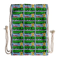 Game Over Karate And Gaming - Pixel Martial Arts Drawstring Bag (large) by DinzDas