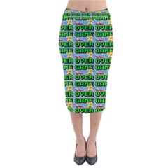 Game Over Karate And Gaming - Pixel Martial Arts Velvet Midi Pencil Skirt by DinzDas