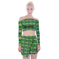 Game Over Karate And Gaming - Pixel Martial Arts Off Shoulder Top With Mini Skirt Set by DinzDas