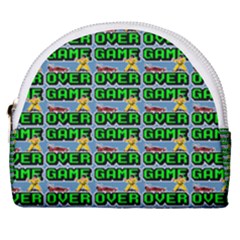 Game Over Karate And Gaming - Pixel Martial Arts Horseshoe Style Canvas Pouch by DinzDas